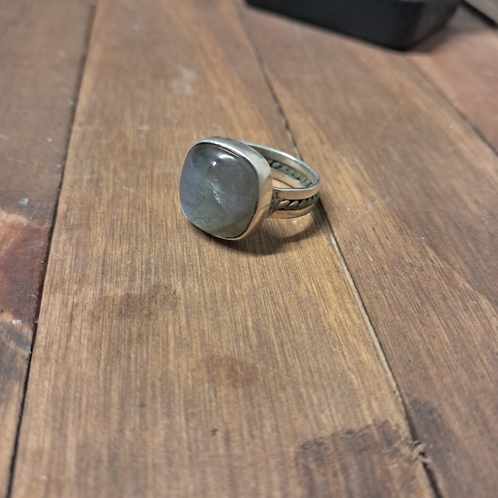 Vintage 925 Sterling Silver Moonstone Ring - Picture 7 of 9